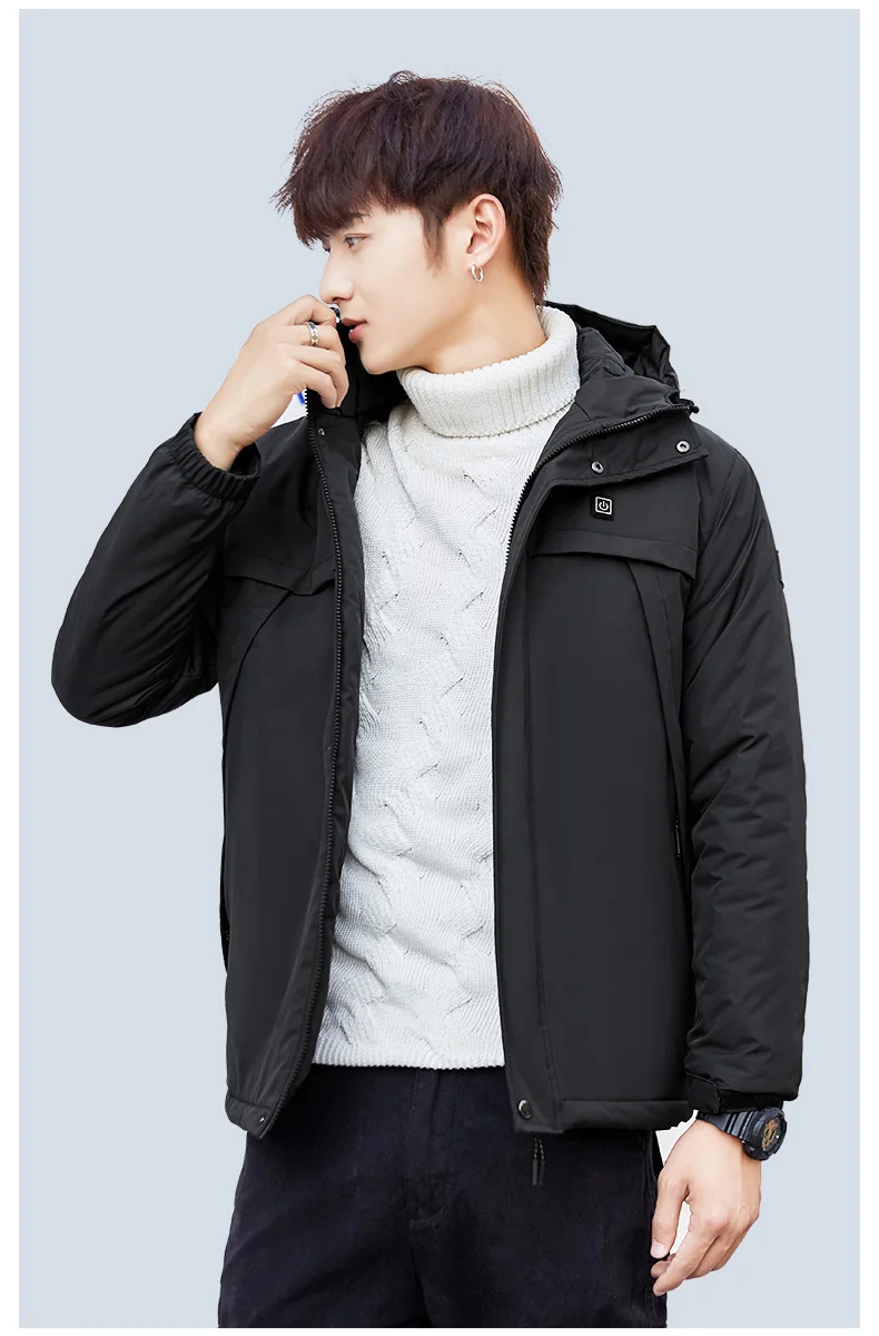 

Men's trendy clothes with warm, waterproof, windproof and electric heating in autumn and winter