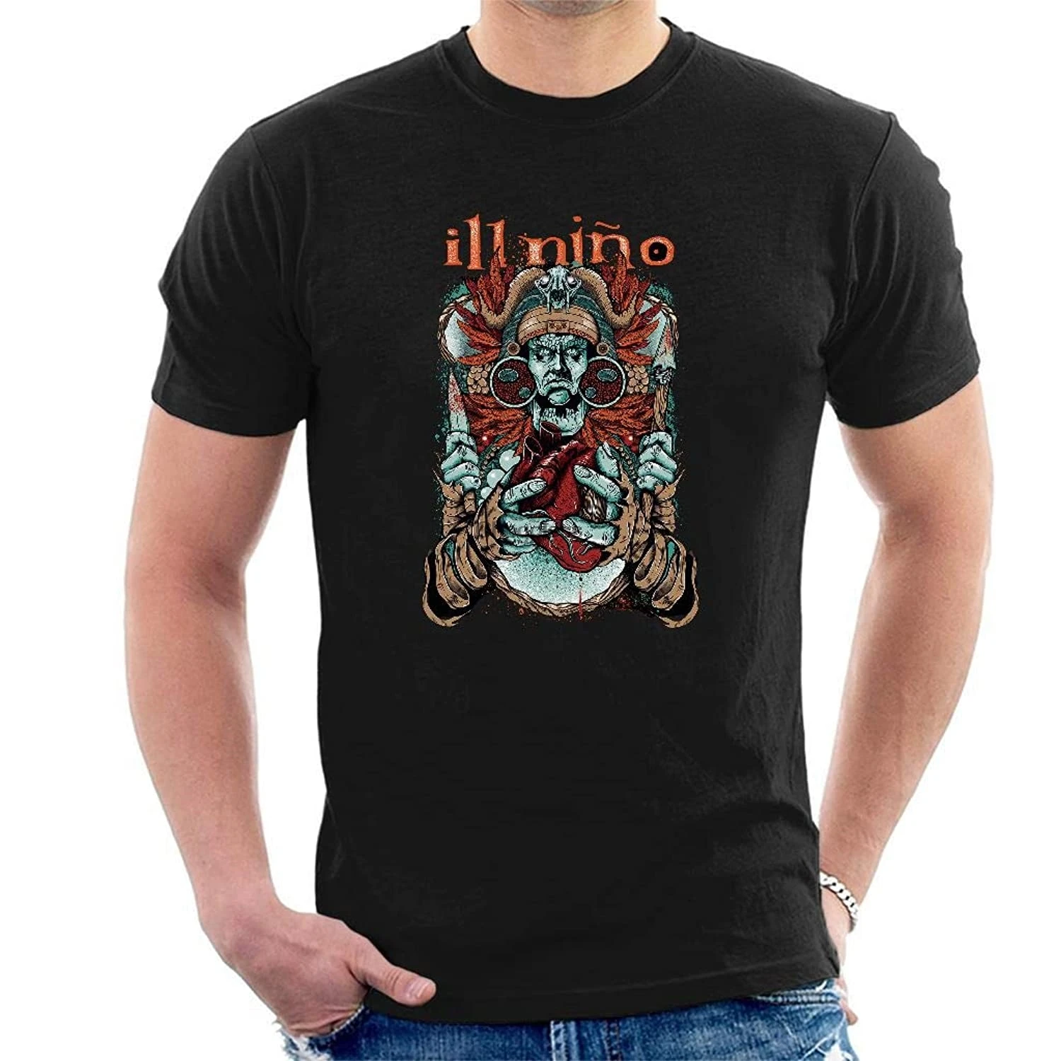 

Men's Ill Nino Art 1 Black T-Shirt Classic Cool Tee