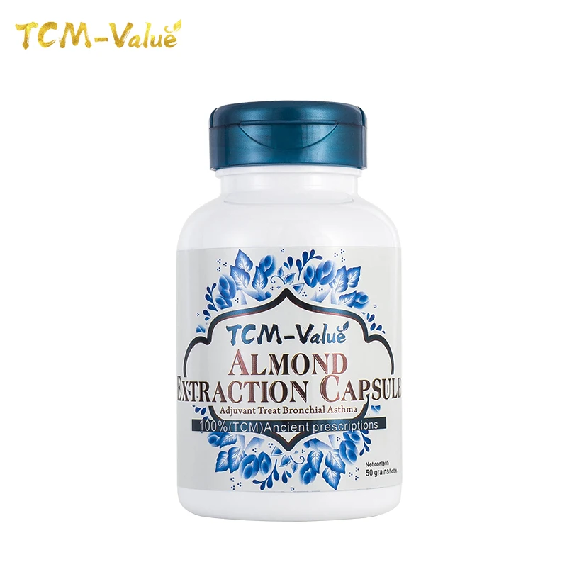 

TCM-Value Almond Extraction Capsule, Adjuvant Help Bronchial Asthma, Help Bronchiectasia,Help Throat itch Bronchiectasia, 50pcs