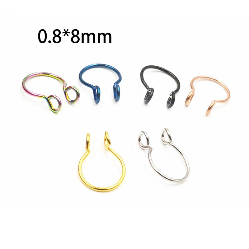 Новинка металлическое кольцо для носа витое серьги имитации пирсинга губ