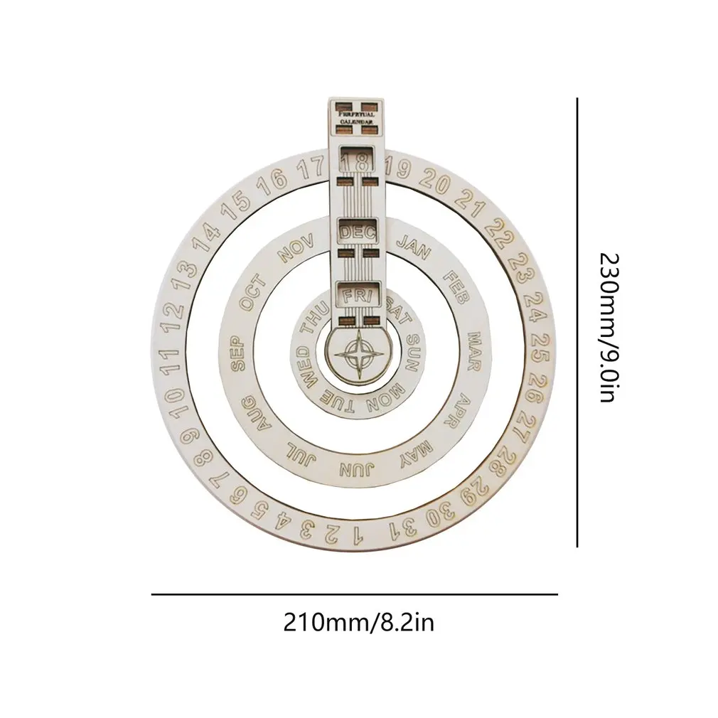 

2021 Wooden Wall Calendar Circular Rotating Calendar Wall Decoration Perpetual Calendar Table Wall Hanging Crafts Decor