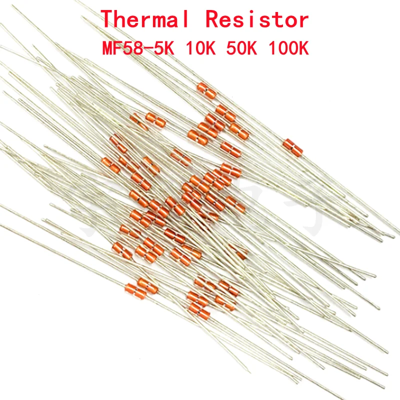 20PCS/LOT Thermal Resistor NTC MF58 3950 B 5% 5K 10K 50K 100K Ohm R MF58 Glass Sealed thermistor