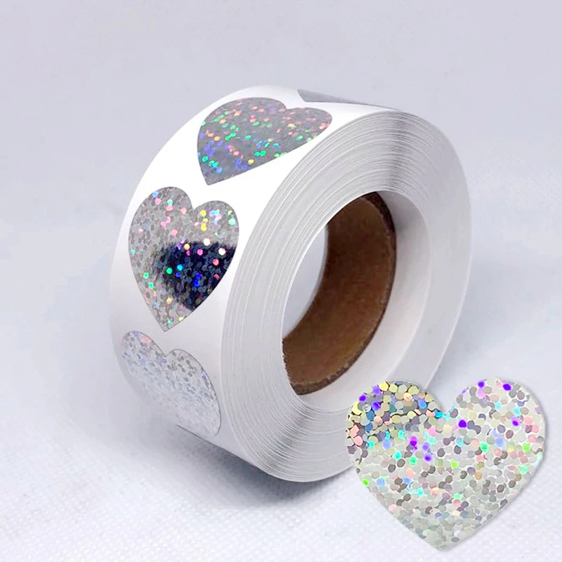 В переменного тока 50 500 шт. разноцветным сердцем Стикеры 1 дюйм поделки этикетки