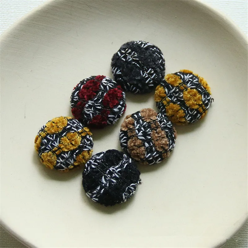 Зимний стиль 50 шт./лот 25 мм цветные украшения из ткани геометрические круглые