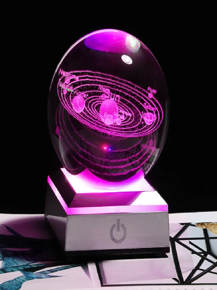 

Crystal Planets Glass Ball K9 Crystal Solar System Planet Globe 3D Laser Engraved Sun System Ball Engraved Globe Miniature Decor