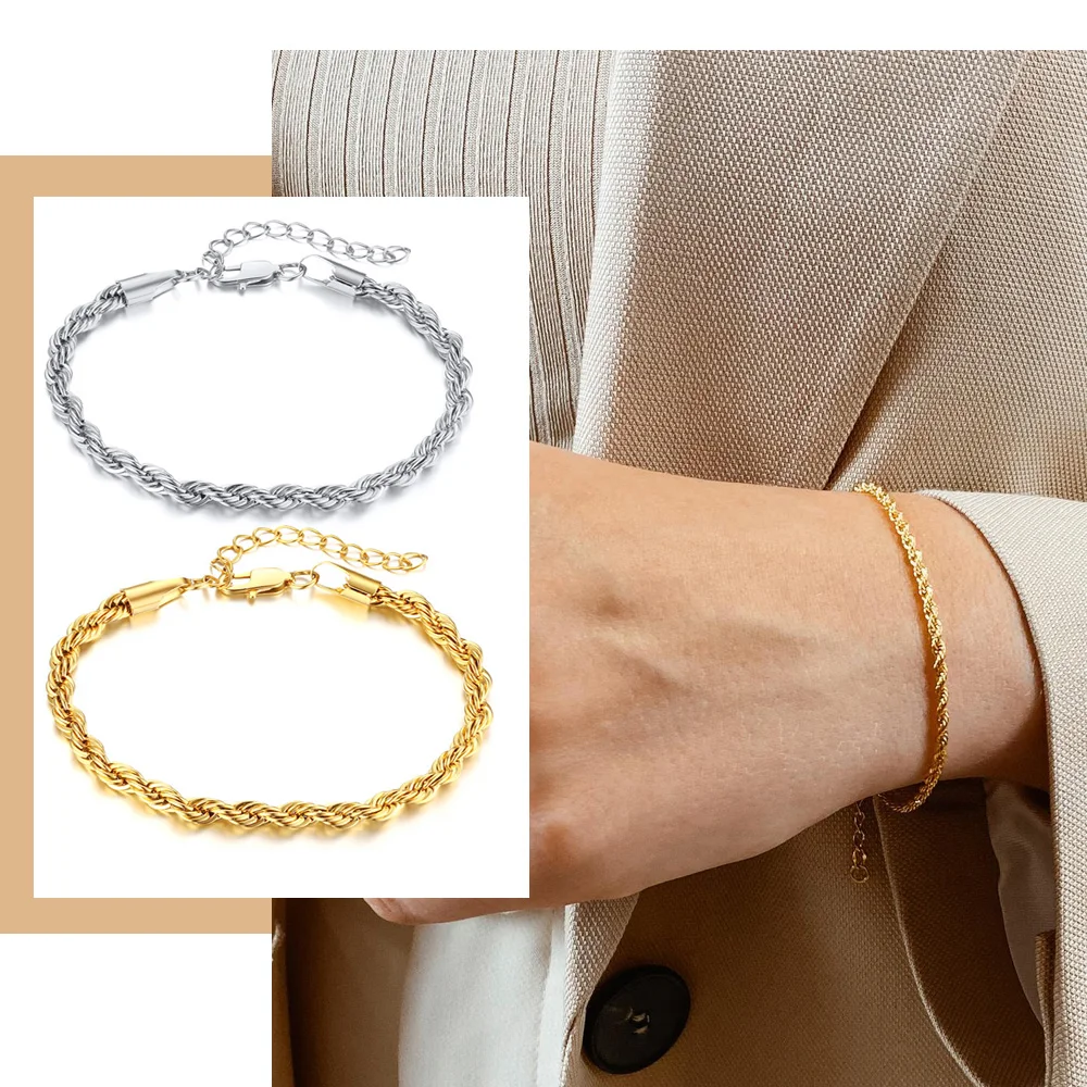 Наручный браслет для женщин из нержавеющей стали 5 мм 316L нержавеющая сталь Homme 15