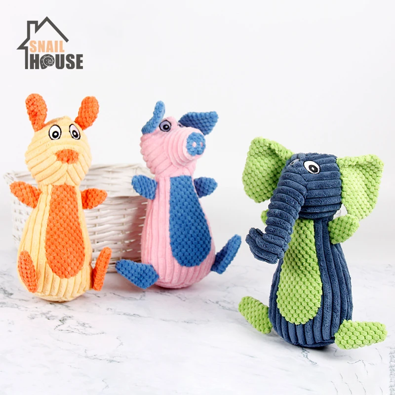 

Snailhouse Cartoon Rabbit Pig Dog Toys Soft Plush Pet Chew Toy For Dog Teddy Puppy Cat Interactive Toys Squeaky Sound Dog Toys