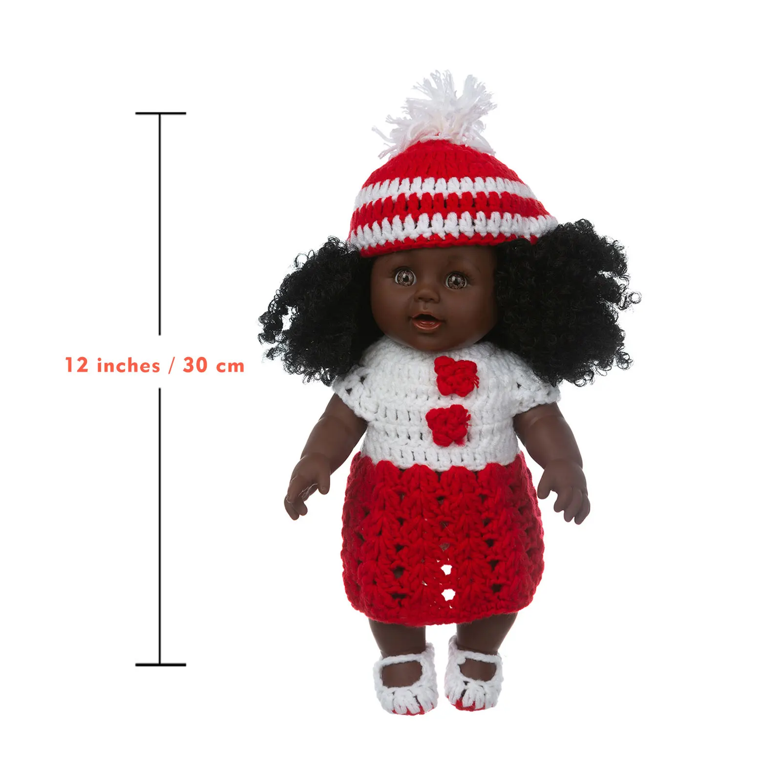 

30cm Simulation Realistic Cute Curly Hair Black Doll African Girl Baby Doll Realistic Birthday New Year Gift Toy For Boys Girls