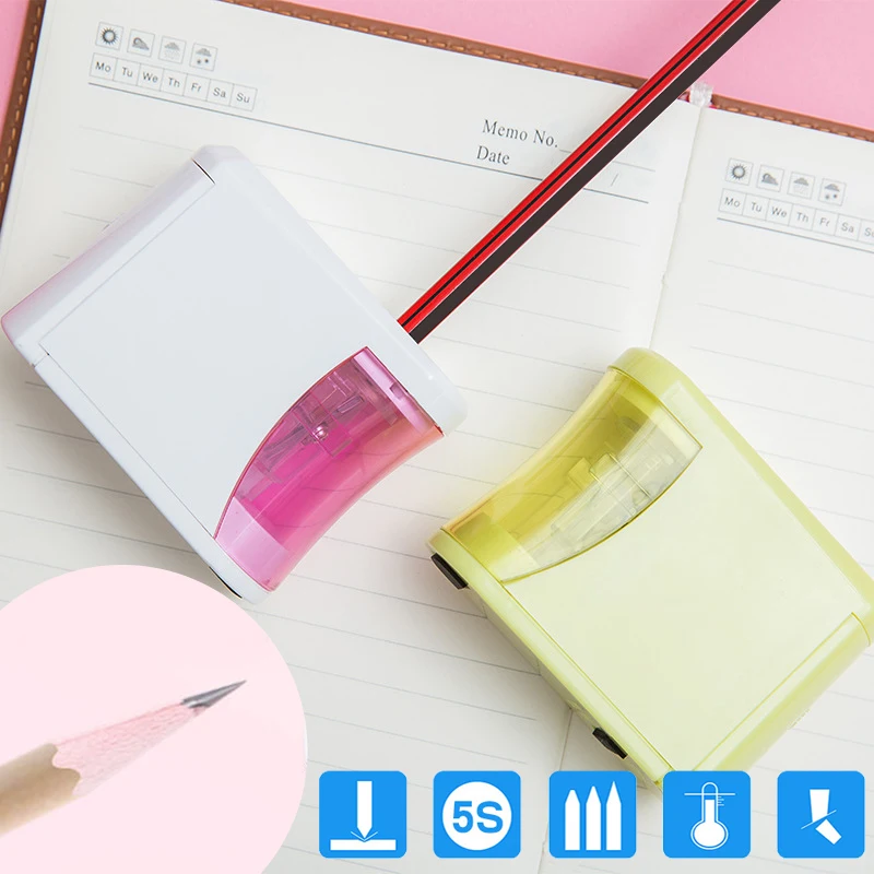 Автоматическая точилка для карандашей электрическая 2 батарейки АА школьные