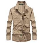 Новейший дизайн, Мужская Уличная приталенная рубашка-карго из 100% хлопка, стирающаяся, с длинным рукавом, военные тактические мужские рубашки