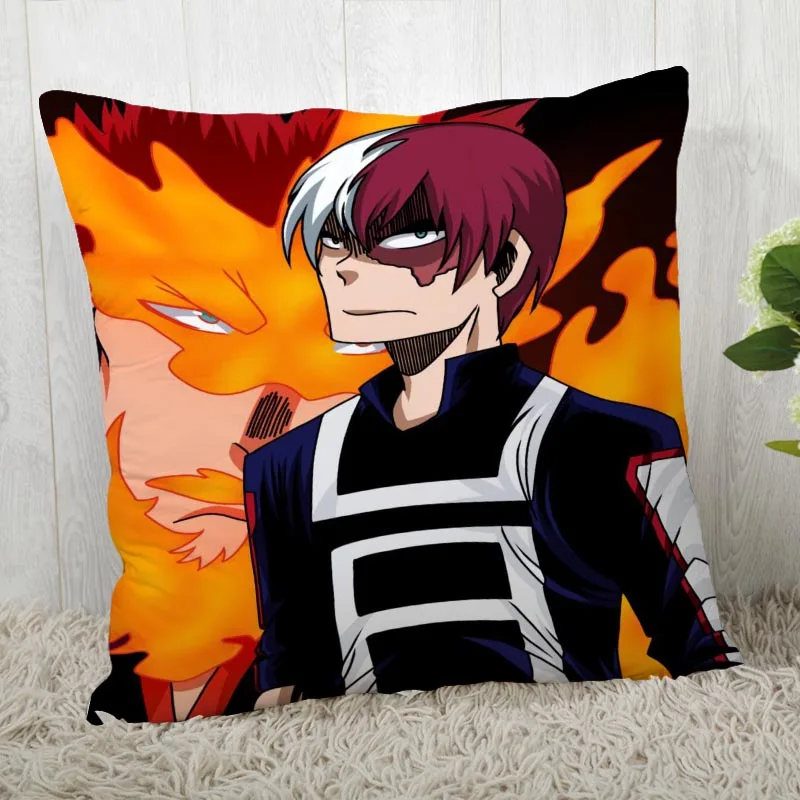 Custom Pillow Cases Boku no Hero Academia Square Pillowcase Christmas Zippered Pillow Cover 40*40cm,45*45cm(One Side - Color: 5