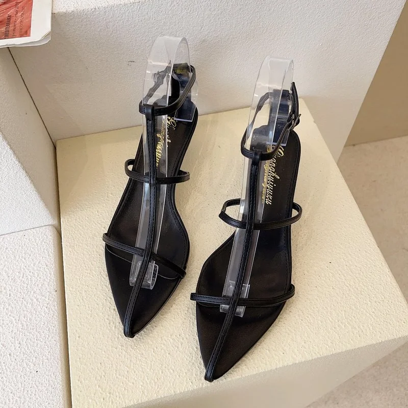 

Sandals Women Summer New Fashion Women's Sandals 2021 Pu Solid Color Sexy Pointed Ladies Shoes All-match High Heel Shoes