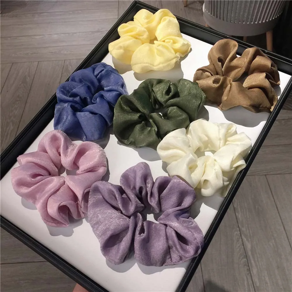 Мягкая резинка для волос с большим бантом Женская Корейская Ретро атласная