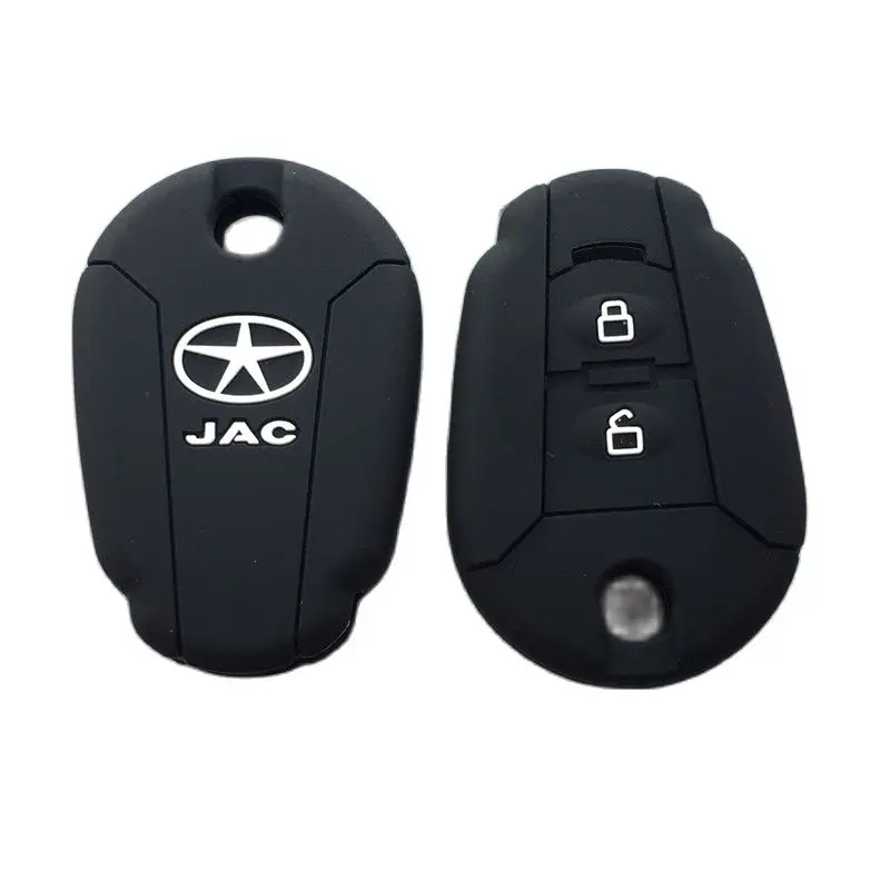 

Silicone car key fob cover case set protect skin for JAC Refine Flip Folding remote keychain hang holder Accessories