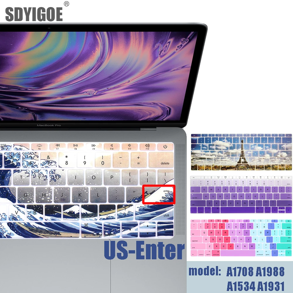 Чехол для клавиатуры ноутбука US-Ente macbook 12 pro13 без touchbarSilicone защитная пленка A1534 A1931