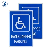 2 pack handicapped parking sign 12 x 8 engineer grade handicap parking sign metal blue on white