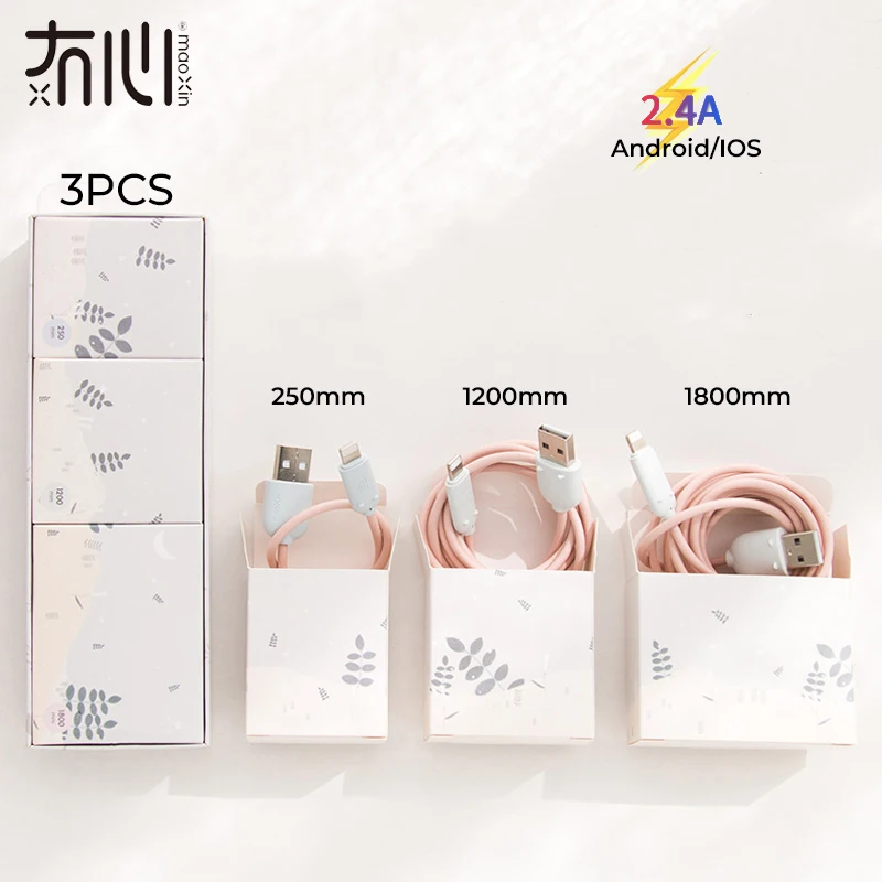 Maoxin 3 шт type c usb кабель для huawei Xiaomi samsung 0 25 M 1 2 8 TPE розовый зеленый синий пурпурный