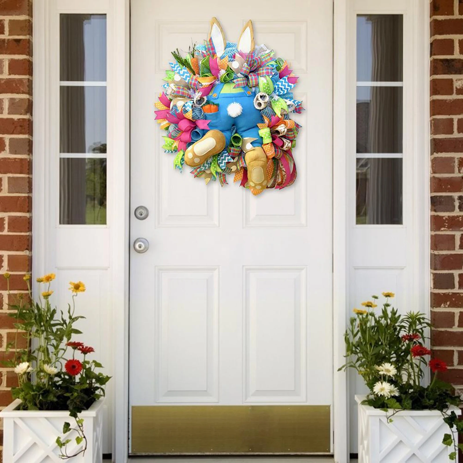 

Spring Easter Bunny Door er Wreath Rabbit Ribbon Home Party Wall Decor