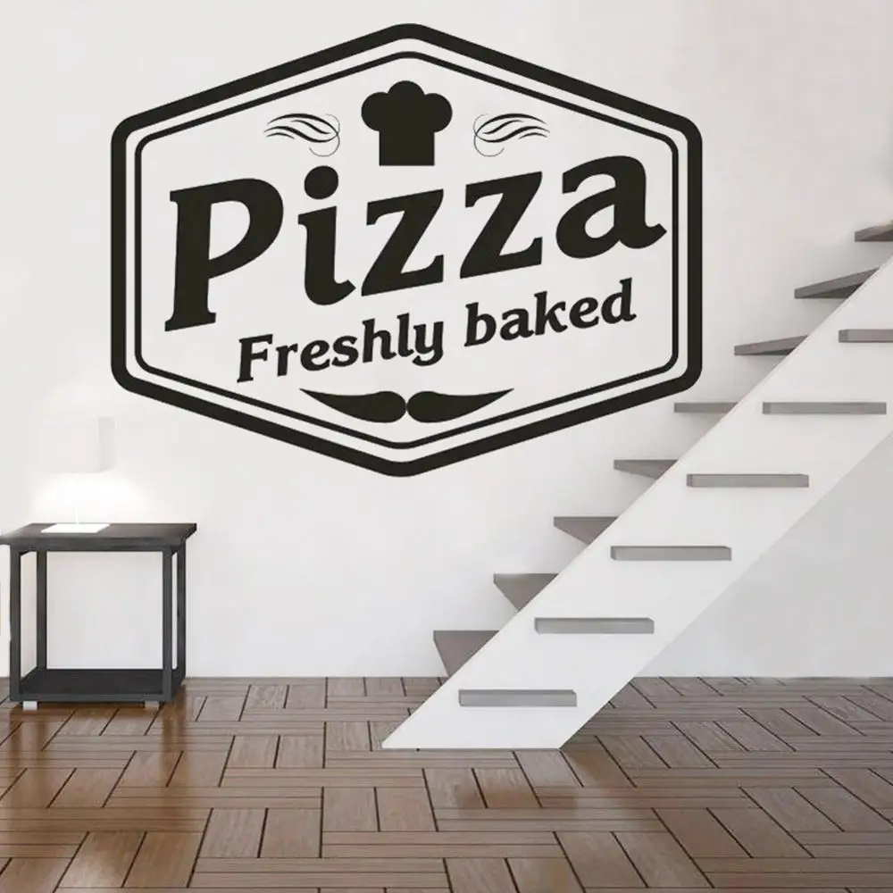 

Vinyl Pizza Logo Window Decals Decor Italy Food Pizzeria Pattern Wall Stickers Kitchen Restaurant Decoration Poster HQ1008