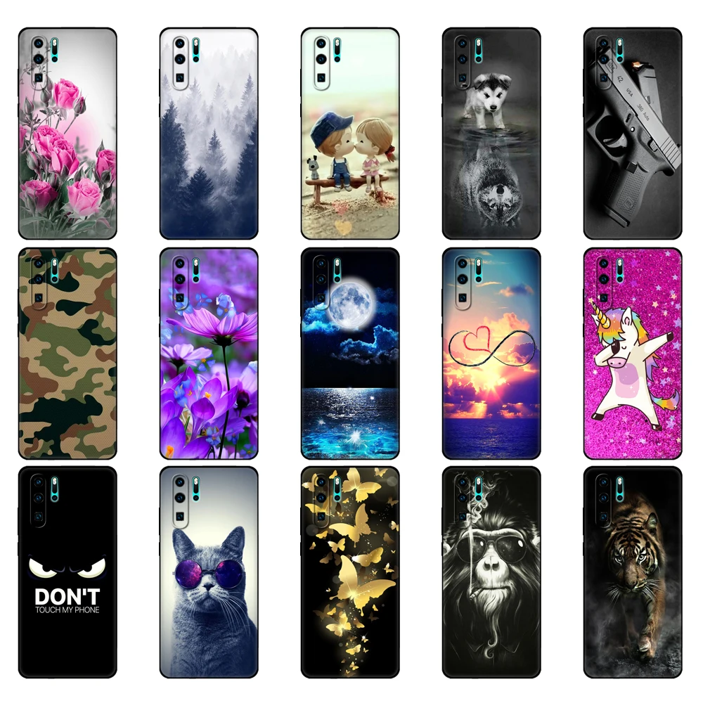 For Huawei P30 Case Pro Lite P30Pro VOG-L29 ELE-L29 P30Lite P 30 Cover Silicon Phone Back black tpu case | Мобильные телефоны и
