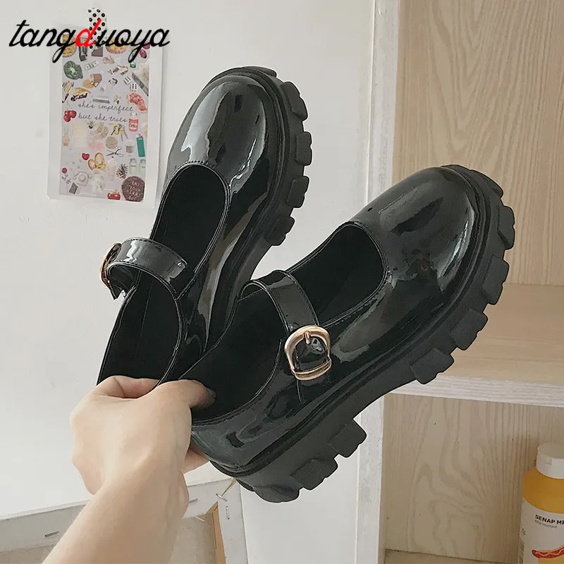 Обувь в японском стиле Лолита Водонепроницаемая обувь на платформе с круглым