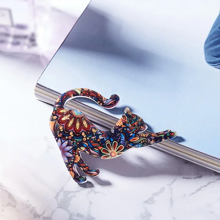 Женская акриловая брошь в виде кошки модная на булавке аксессуар для детей