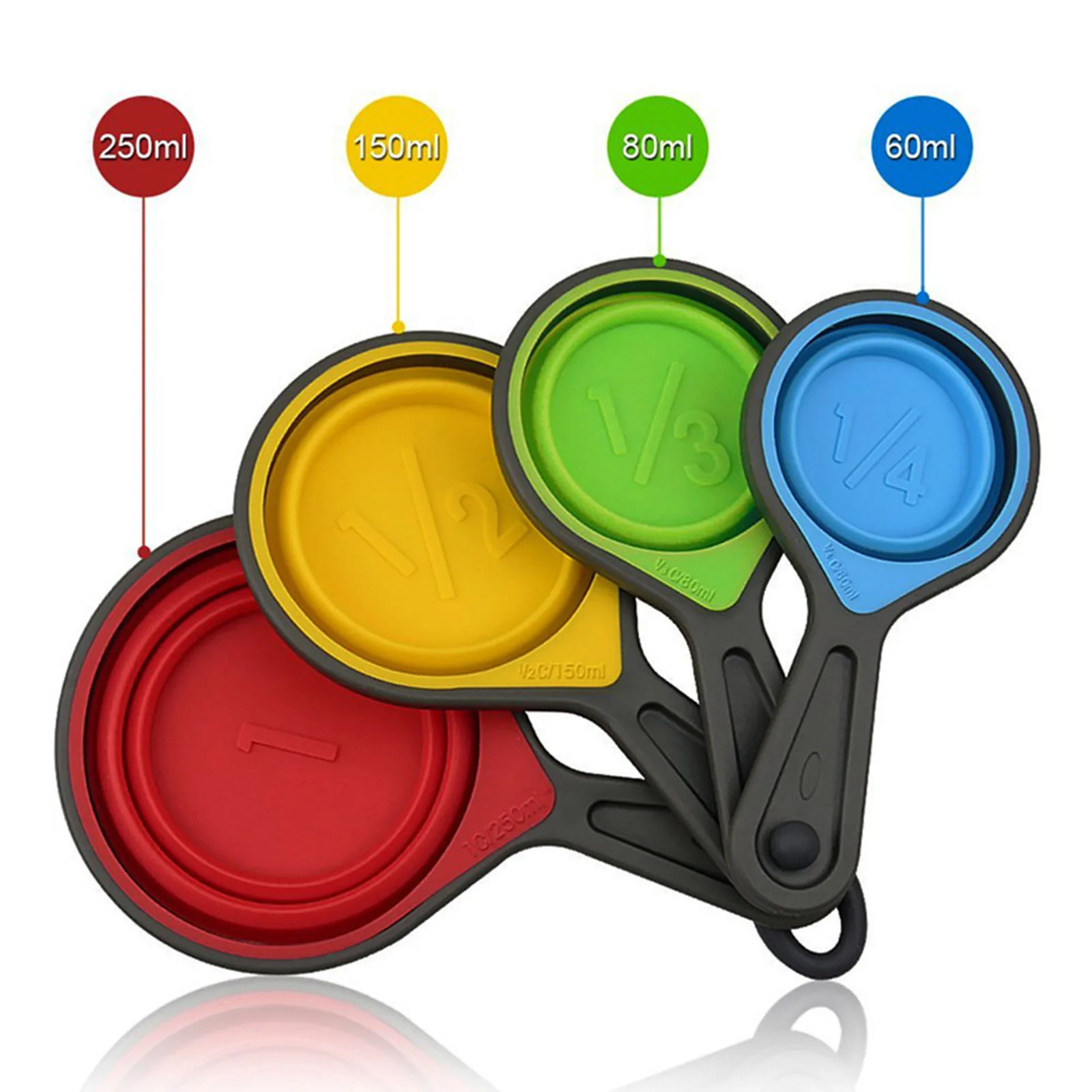 

8PCS Silicone Collapsible Measuring Cup and Spoon Set Measuring Tools Measuring Spoon Set