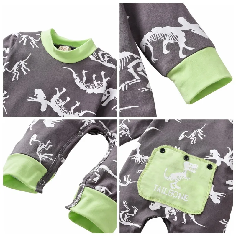 new born baby clothes boy romper winter costume bebe Dinosaur Cartoon for 0-24 Month 2019 |