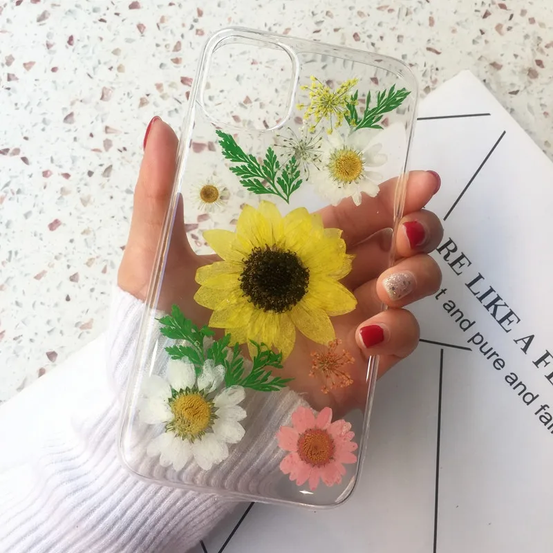 T1 Tfshining настоящий прессованный высушенный чехол с цветами для iphone 11 11pro max X XR Xs max 6 6s 7 8 plus, прозрачный чехол, блестящий девчачий чехол - Цвет: T1
