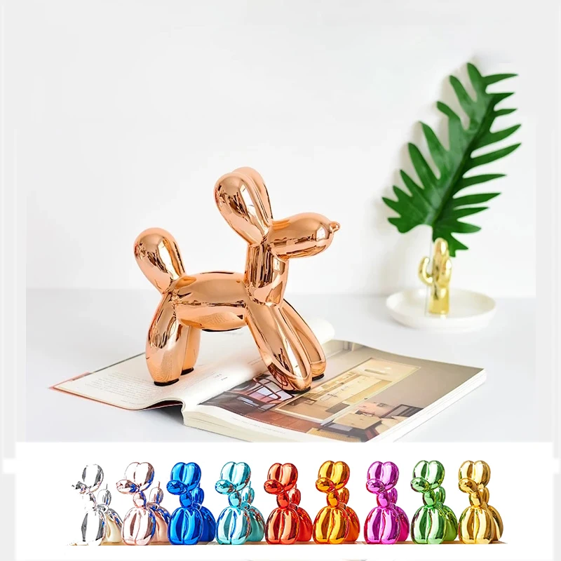 

Shiny Balloon Dog Abstract Crafts Modern Nordic Resin Statue Home Decor Art Sculpture Decoration Accessories Figuras Decorativas