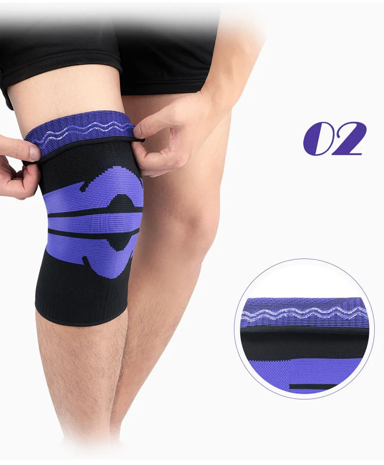Вязаные компрессионные наколенники нескользящие спортивные дышащие для