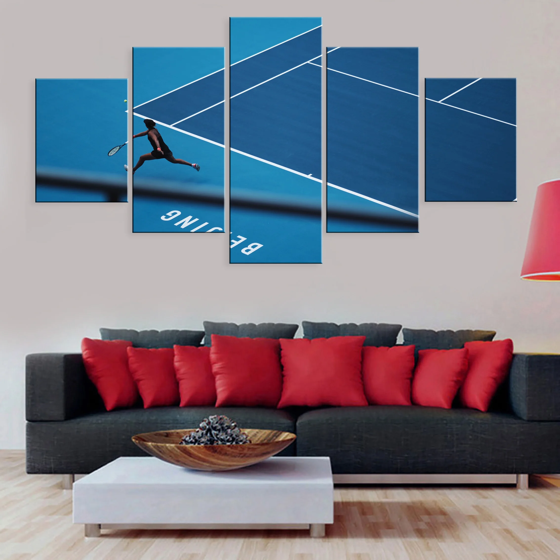 

Hd Printed Home Decoration Modern 5 pieces Tennis Sport Artwork Modular Poster Painting Canvas For Living Room Framework Modular