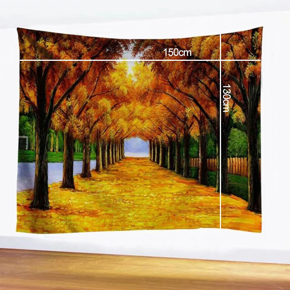 Богемный большой настенный гобелен с принтом природного леса дешевые настенные