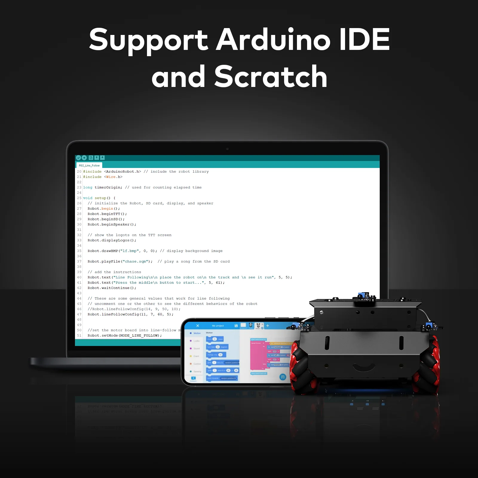 Робот Makeblock mBot Mega 2 в 1 для Arduino C стойкий к царапинам совместим с Rasberry Pi (не входит