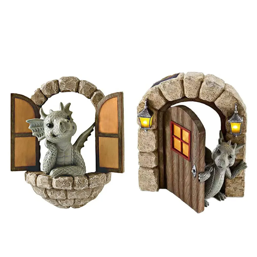 

Dinosaur Resin Ornaments Climb Window Door Tree Courtyard Crafts Ornaments Garden Outdoor Yard Decor Dinosaur Sculpture Dragon