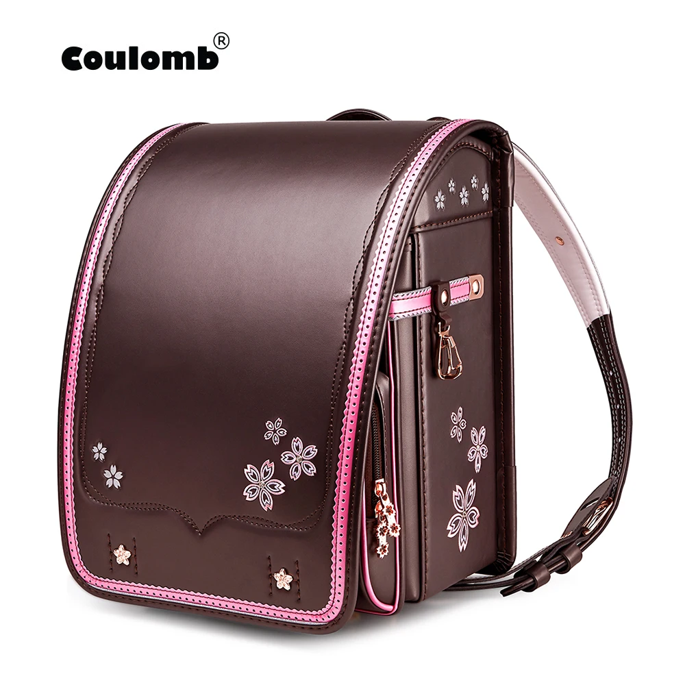 New Design Coulomb Children School Bag Girls Kid Orthopedic Sakura Embroidery Backpack Children Bookbags Randoseru Bags рюкзак