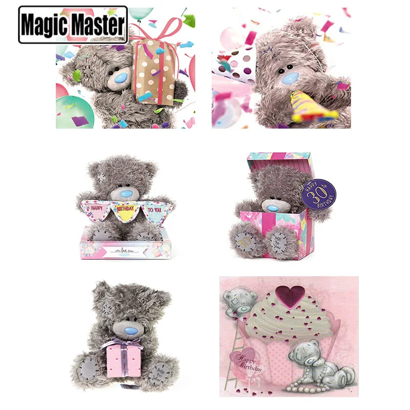 Полный алмазный рисунок «Мультяшный медведь» DIY 5D полный круглый/квадратный крестик Перезаряжаемая картина домашнего декора из ринестона, сделанная вручную XZA ON.