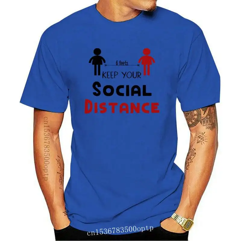 

New WVIOCE Cartoon Social Distance Printed Women T-shirt Large Size Fashion Creative Short Sleeved Tops Casual Soft Female Cloth