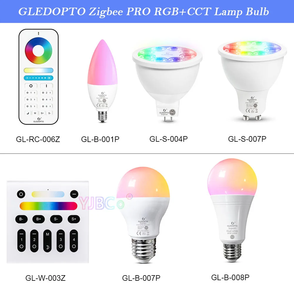 

ZigBee 3.0 PRO 4W 6W 12W Light Bulb RGB+CCT LED Spotlight GU10/MR16/E14/E12/E27 Lamp For Alexa Echo Plus App Voice /2.4G Remote