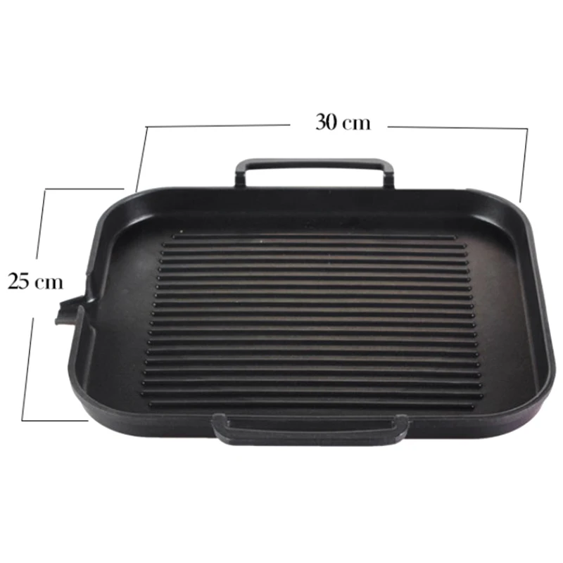 promotion induction cooker baking tray square barbecue tray teppanyaki smokeless non stick barbecue pot barbecue supplies free global shipping