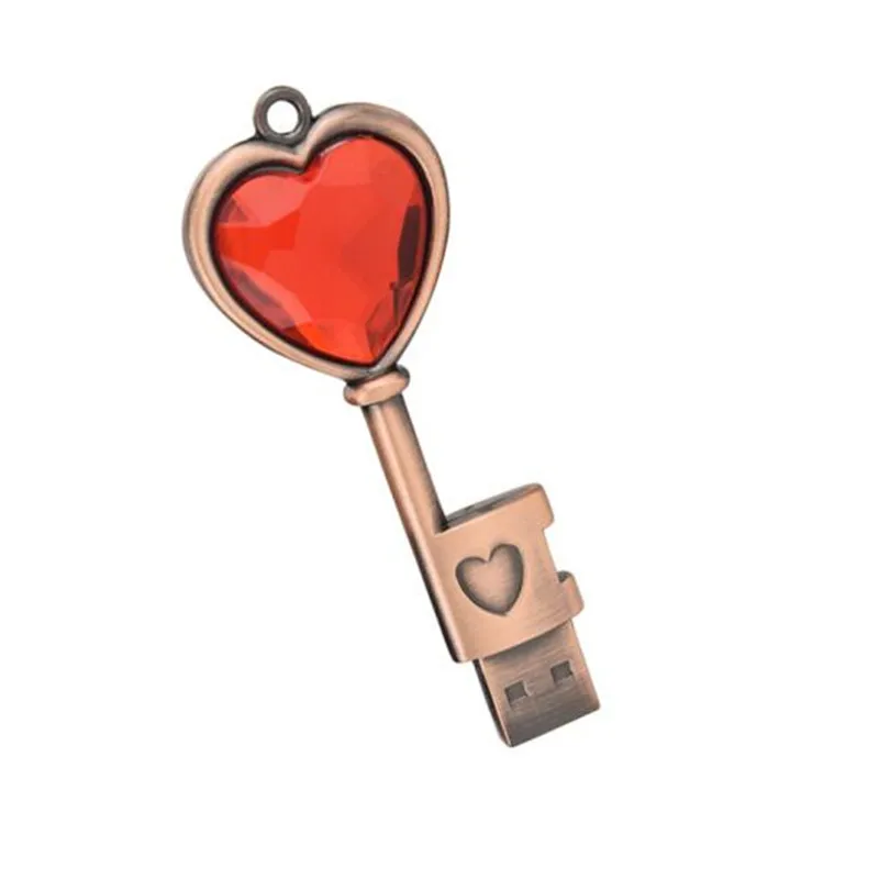 

Retro Key with Big Red Heart Metal usb 2.0 memory flash pendrive