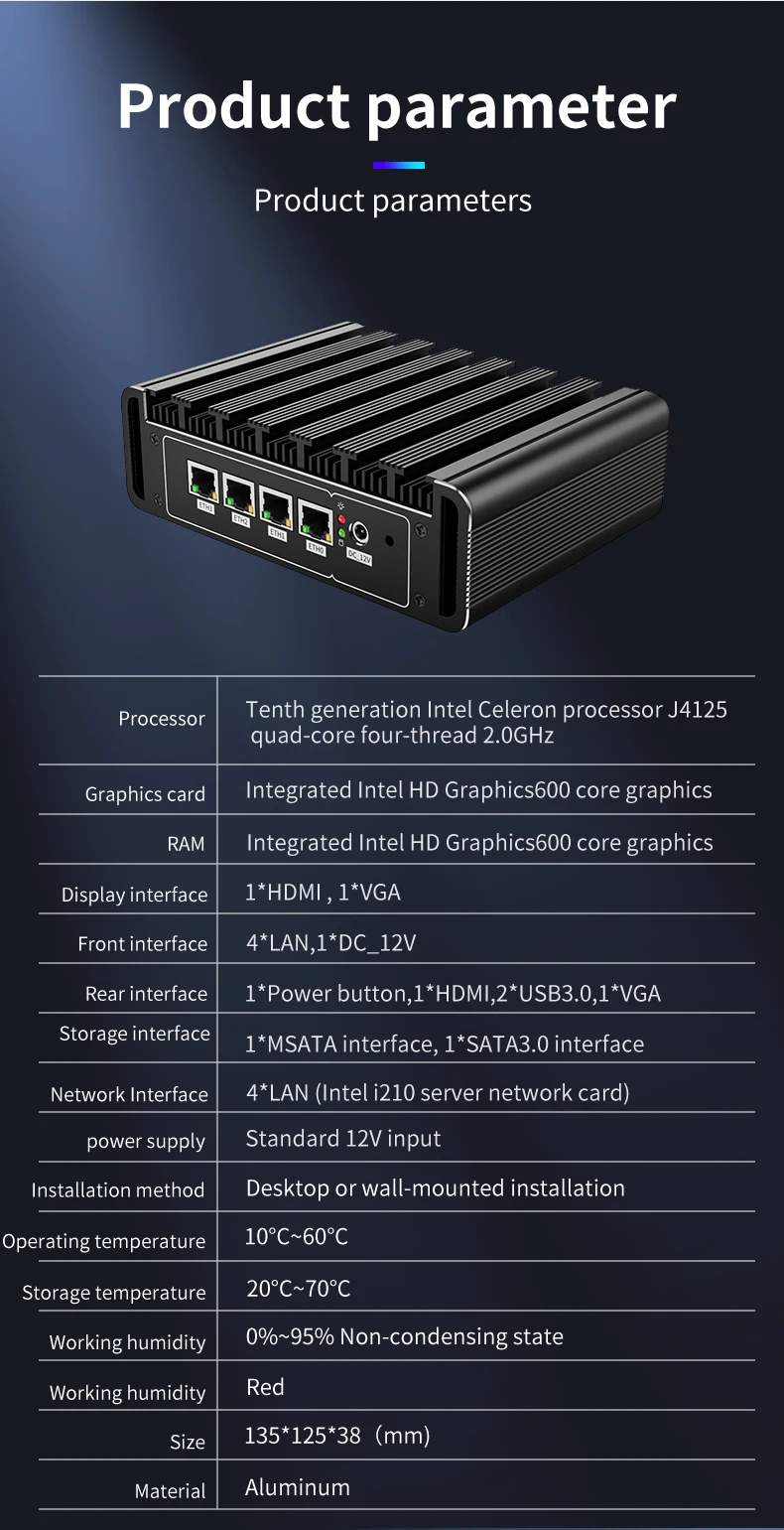 Enhance your network capabilities with our Pfsense Mini PC BKHD G31 featuring 4 LAN 10M/100M/1000M Ethernet ports and a powerful J4125 Quad-Core CPU. Ideal for office, education, business, and industrial use. Upgrade your networking solutions today! Description Image.This Product Can Be Found With The Tag Names Cheap Mini PC, Computer Office, High Quality Computer Office, Mini pc