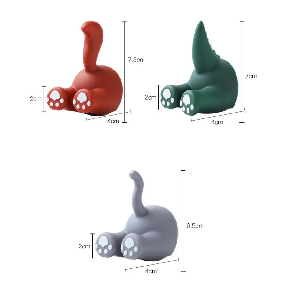 

Punch-free Paste Style Key Hooks Cartoon Animal Tail Hook Up Wall Hanger Hat Racks Wall Organizer Home Decor