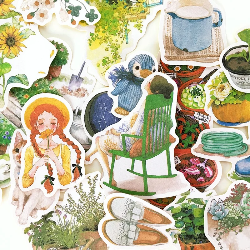 

Милый ботанический сад серии наклейки для скрапбукинга DIY Дневник Happy план телефон подарок для печатей декоративные Стикеры