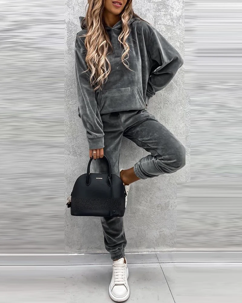 

Fashion Tracksuit 2 Piece Women Set Casual Oversized Hoodies Sweatshirt Loose Sweatpants Autumn Women Outfits Joggers Sport Suit