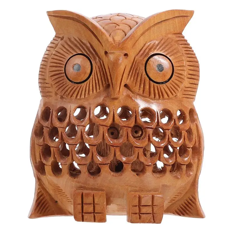 

Hand Carved Owl Ornament Micro Landscape Owl Decoration Home Owl Crafts