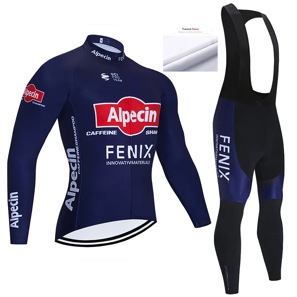 

Зима 2021 ALPECIN Велоспорт Джерси нагрудники спортивная одежда Ropa Ciclismo мужская термальная флисовая велосипедная куртка костюм Майо