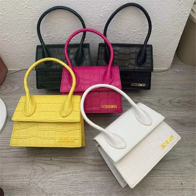 

Jacquemus Big Handbag Tote Bags For Women 2020 New Fashion Crocodile PU Leather Shoulder Messenger Bags Female Travel Purse Sac