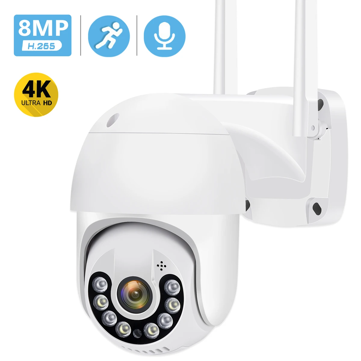4K 8MP IP Camera WiFi Smart Home PTZ Security Cameras Outdoor Color Night Vision AI Humanoid Detection Alert Two Way Audio | Безопасность
