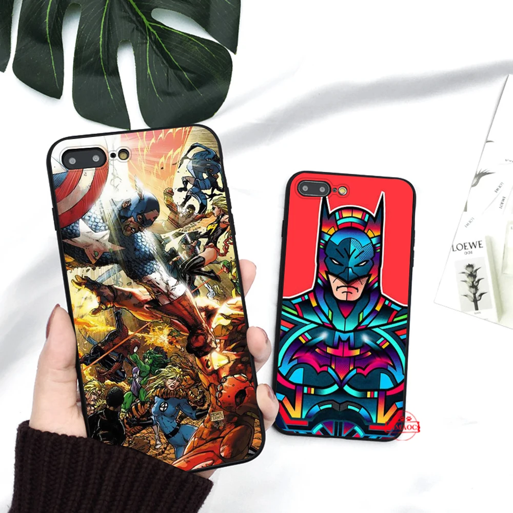 Marvel Comics logo DIY Printing Drawing Silicone Case for iPhone 5 5S 6 6S Plus 7 8 11 Pro X XS Max XR |